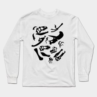 Dinosaur Bones (Black and White) Long Sleeve T-Shirt